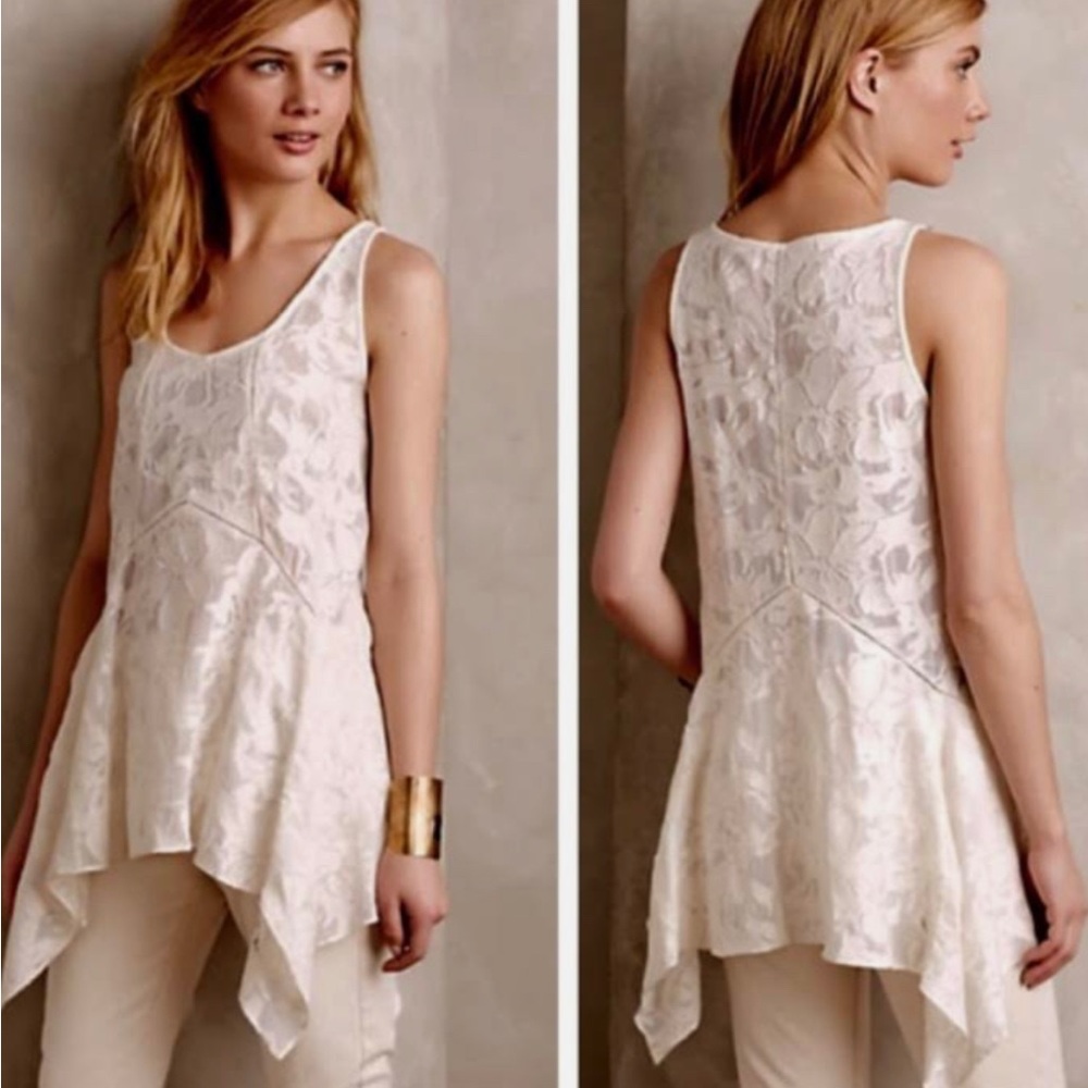 Anthropologie Vanessa & Virginia Lace Cotton Top